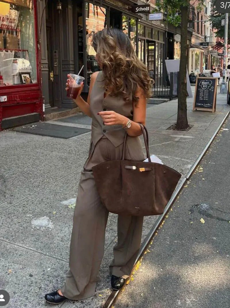 Melany | Suede Tote Bag with Structured Silhouette