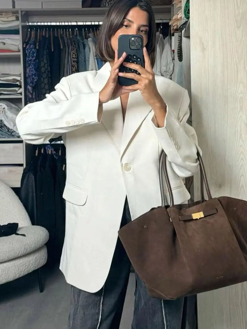 Melany | Suede Tote Bag with Structured Silhouette