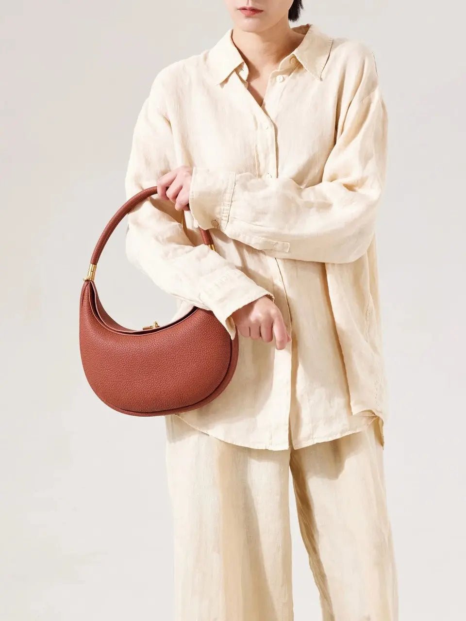Virelia | Lavender Crescent Shoulder Bag – Elegant & Chic