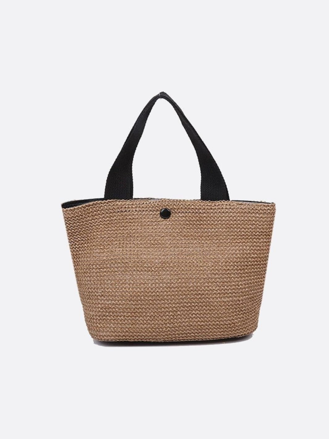 Luna Mini Straw Tote – Natural Woven Handbag