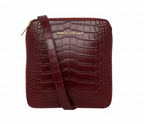 Sac à dos en Cuir Rouge Bordeaux Croco, Alice