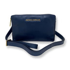 Petit sac bandoulière en Cuir Bleu Marine, Annie