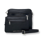 Petit sac à bandoulière en cuir noir - Brigitte - PRÉCOMMANDE