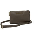 Petit sac bandoulière en cuir taupe - Anita