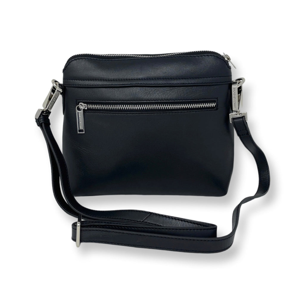 Petit sac à bandoulière en cuir noir - Brigitte - PRÉCOMMANDE
