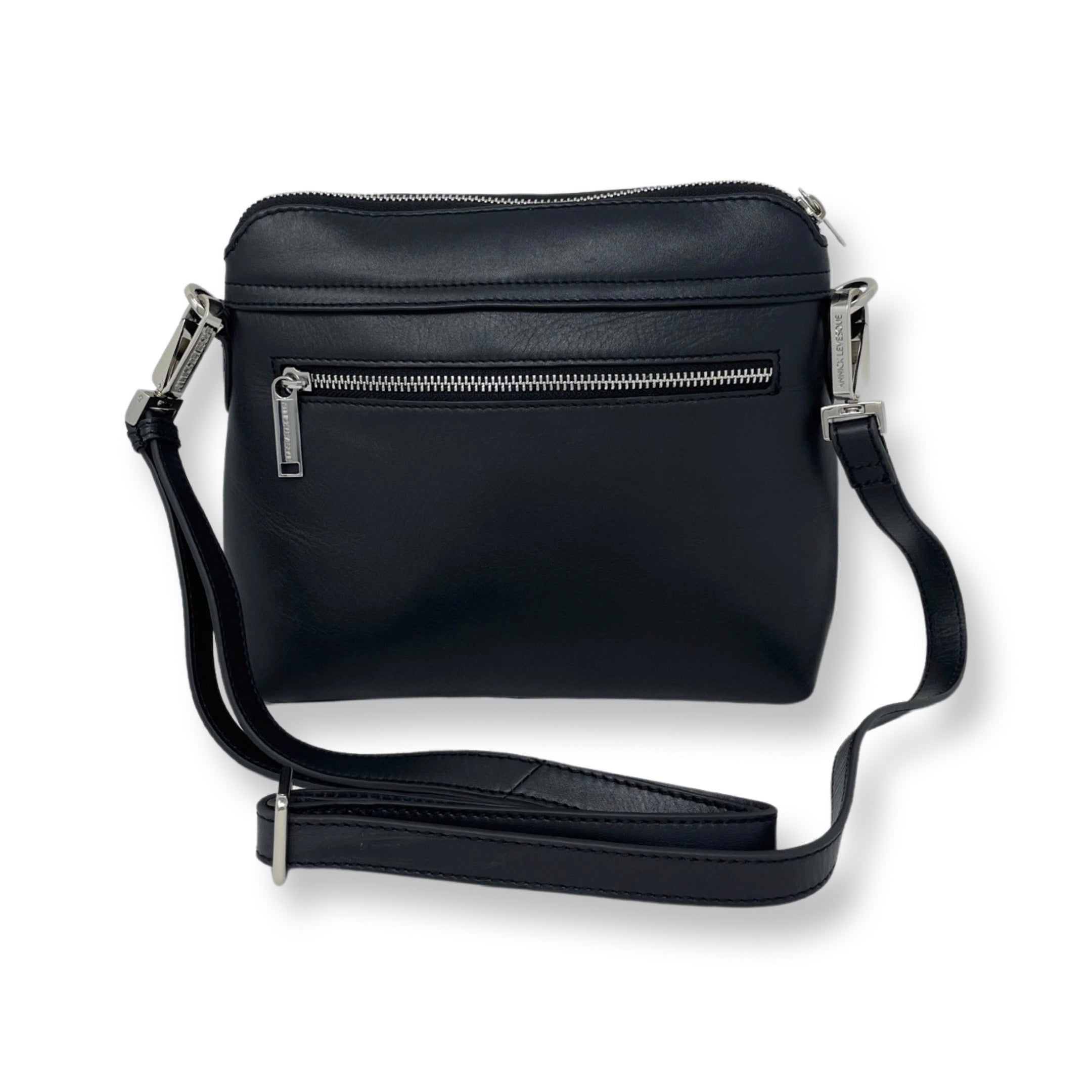 Petit sac à bandoulière en cuir noir - Brigitte - PRÉCOMMANDE