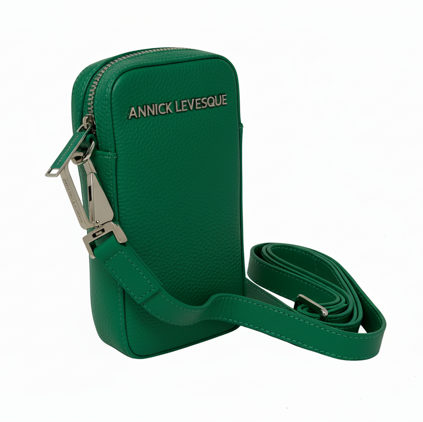 Petit Sac à bandoulière en cuir Vert | Marie-Pierre