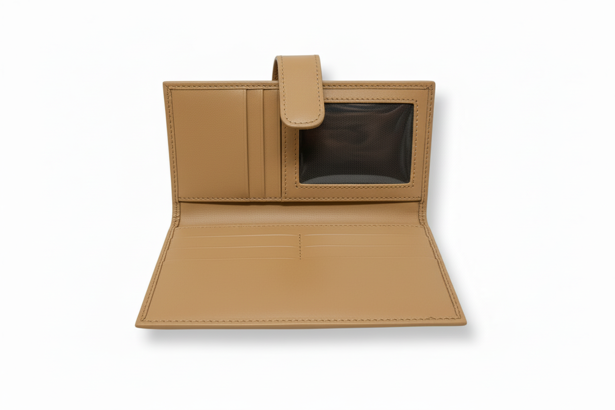 Petit Portefeuille en cuir véritable Tan, Denise
