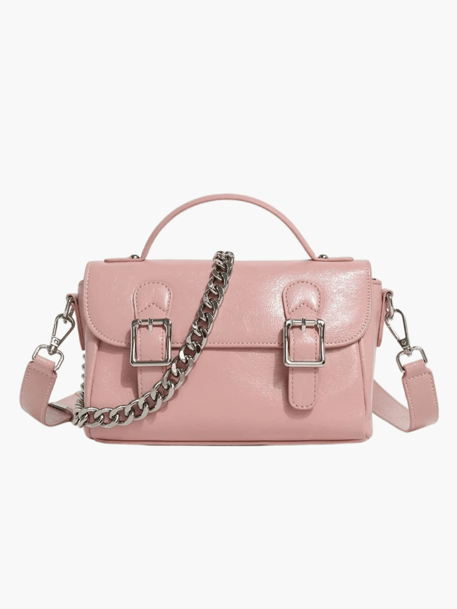 Amelie | Blush Pink Buckle Crossbody Bag – Vintage Charm