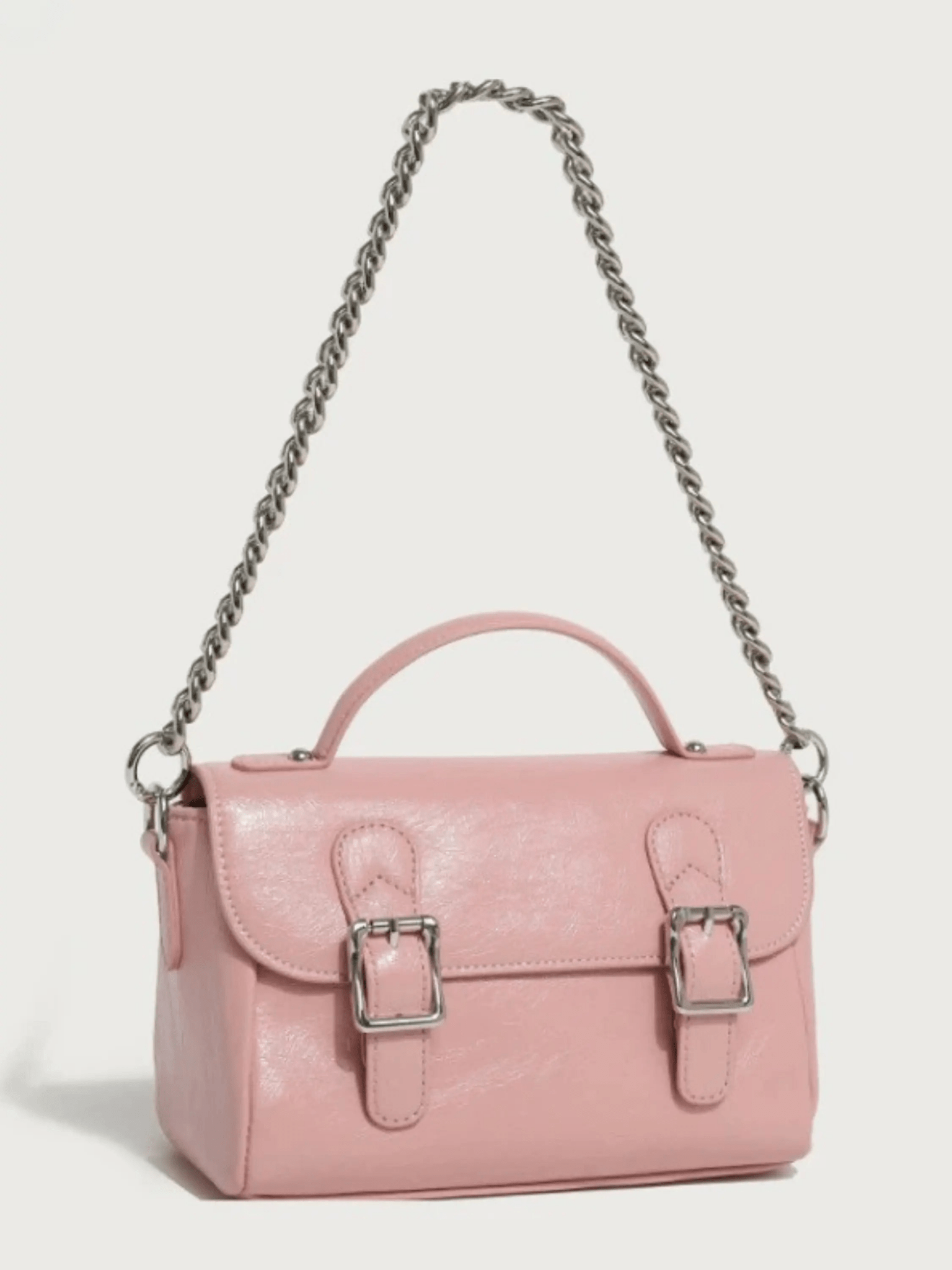 Amelie | Blush Pink Buckle Crossbody Bag – Vintage Charm