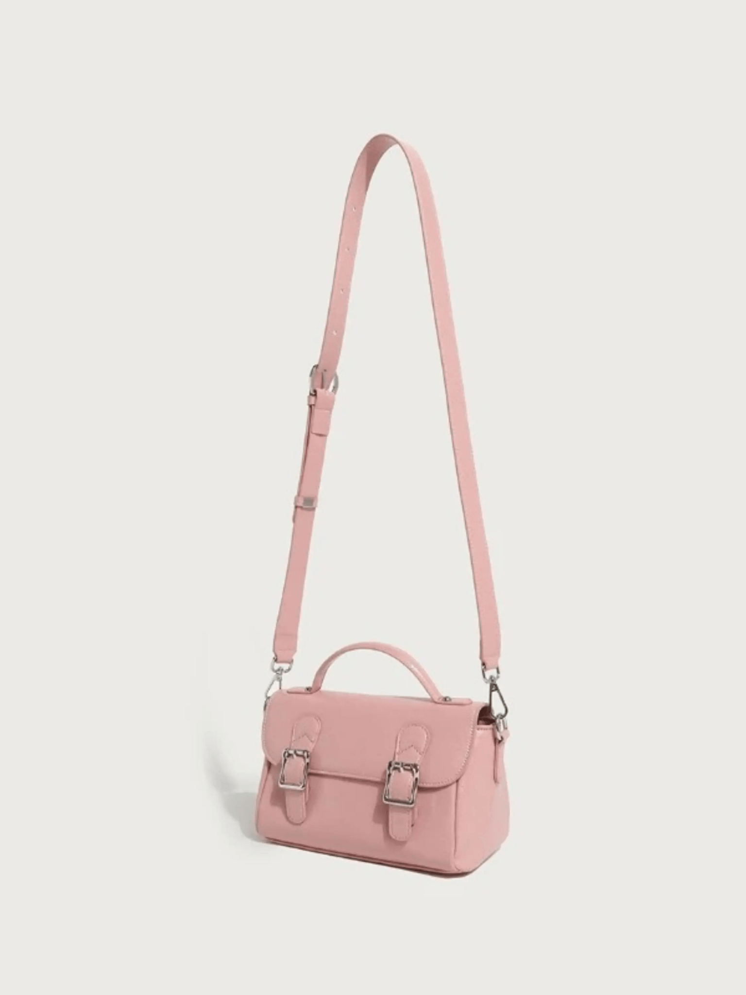 Amelie | Blush Pink Buckle Crossbody Bag – Vintage Charm