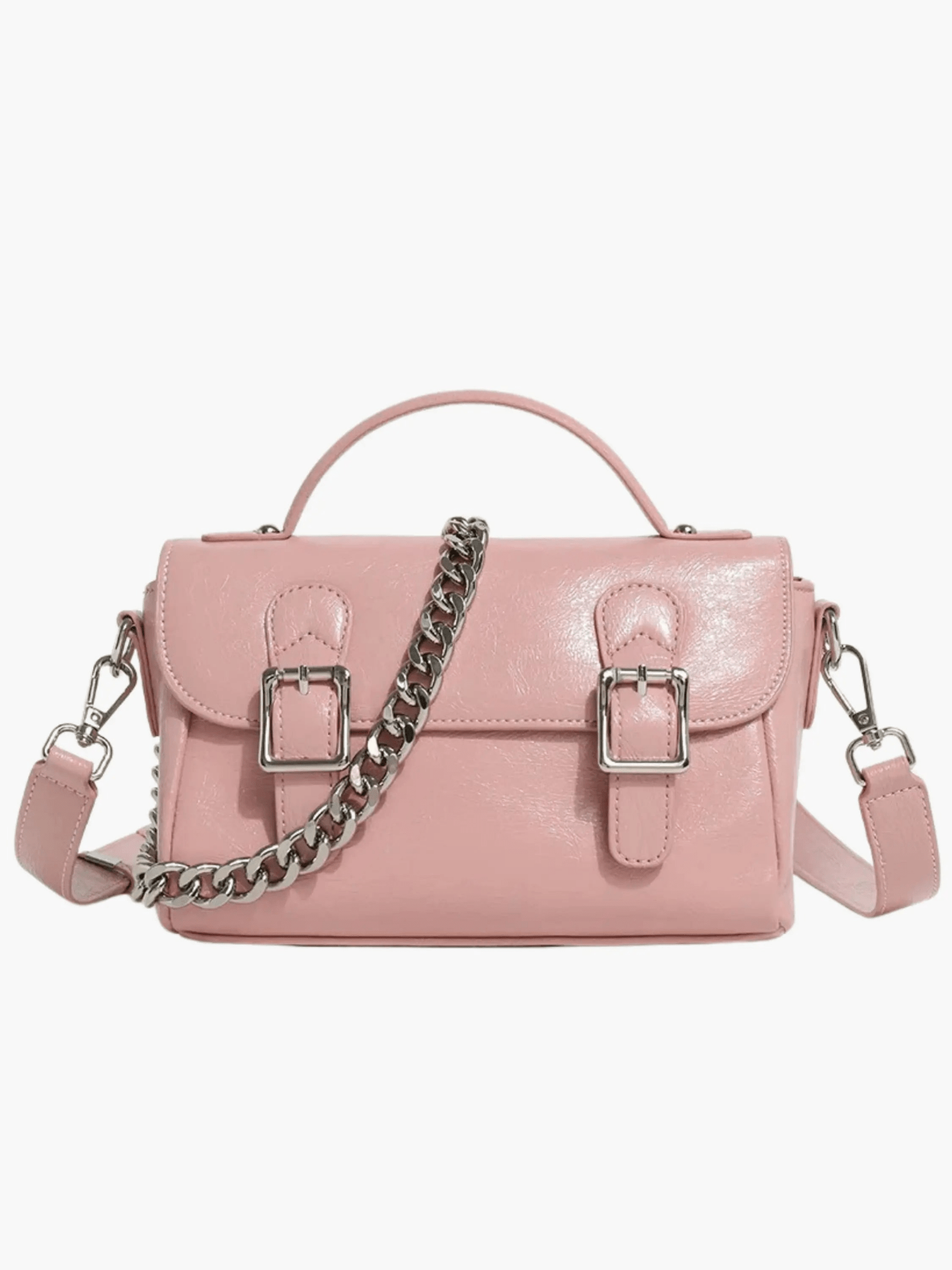 Amelie | Blush Pink Buckle Crossbody Bag – Vintage Charm