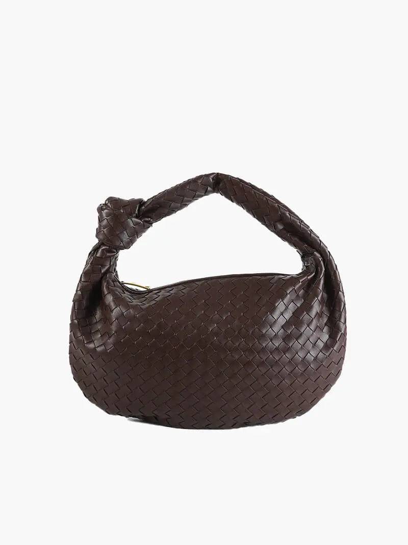 Xavelle | Luxe Black Woven Knot Handle Bag – Timeless & Chic