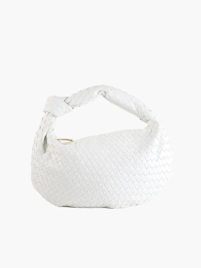 Xavelle | Luxe Black Woven Knot Handle Bag – Timeless & Chic
