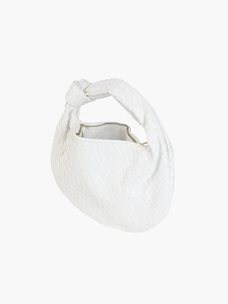 Xavelle | Luxe Black Woven Knot Handle Bag – Timeless & Chic