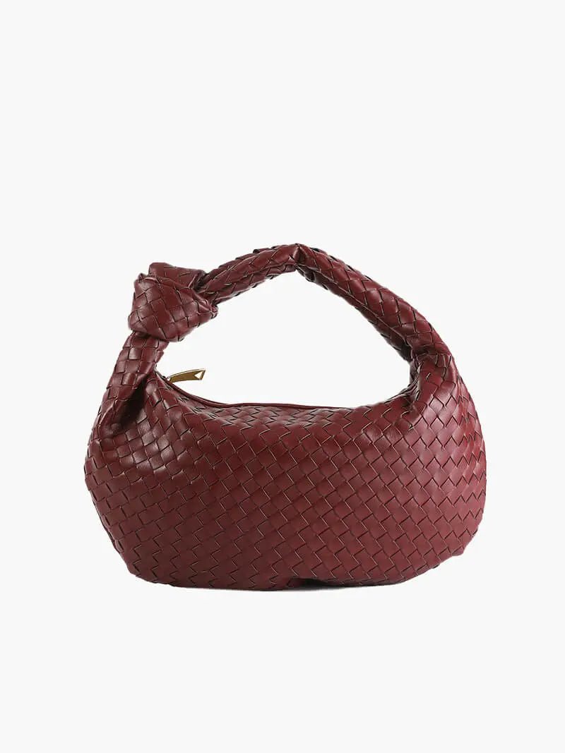 Xavelle | Luxe Black Woven Knot Handle Bag – Timeless & Chic