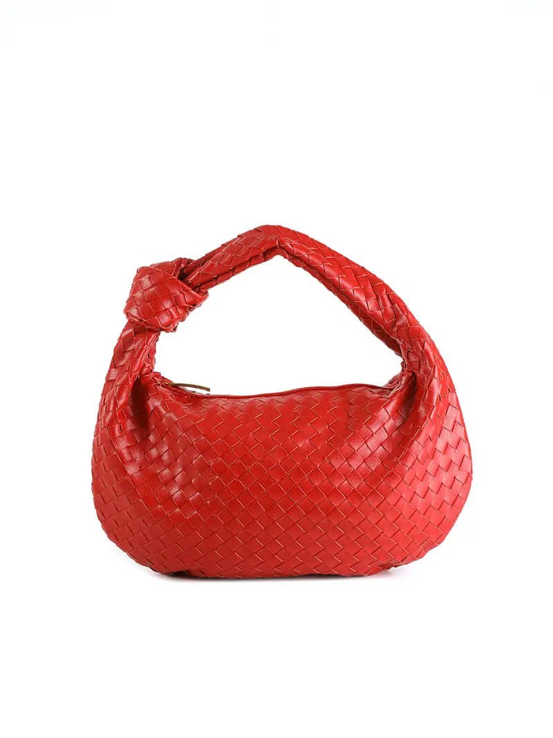 Xavelle | Luxe Black Woven Knot Handle Bag – Timeless & Chic