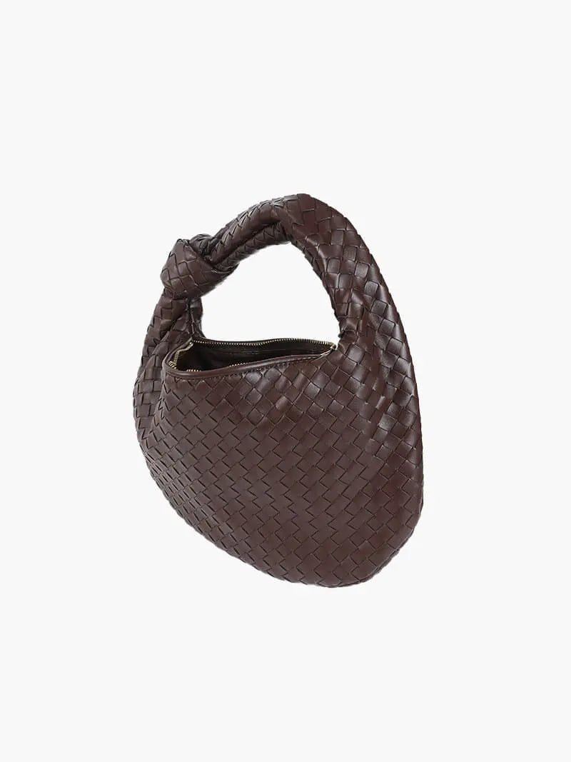 Xavelle | Luxe Black Woven Knot Handle Bag – Timeless & Chic