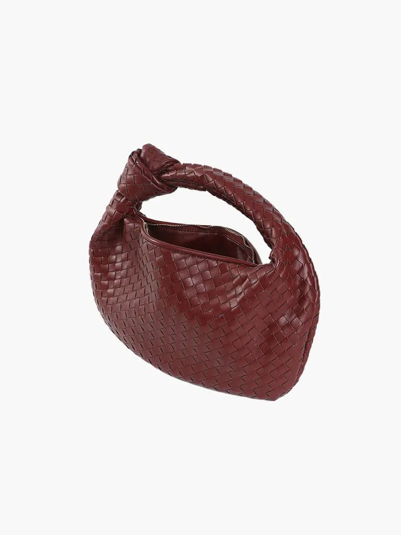 Xavelle | Luxe Black Woven Knot Handle Bag – Timeless & Chic