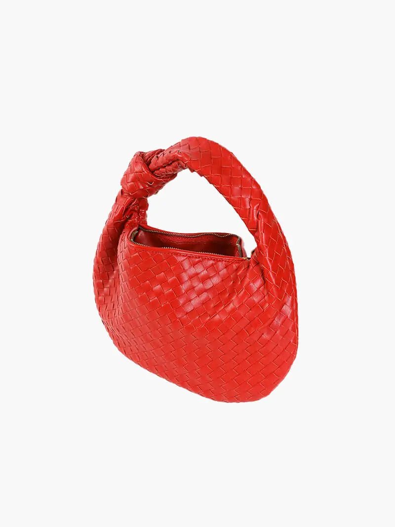 Xavelle | Luxe Black Woven Knot Handle Bag – Timeless & Chic