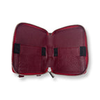 Porte-cartes en cuir Maylia, Rouge Bordeaux