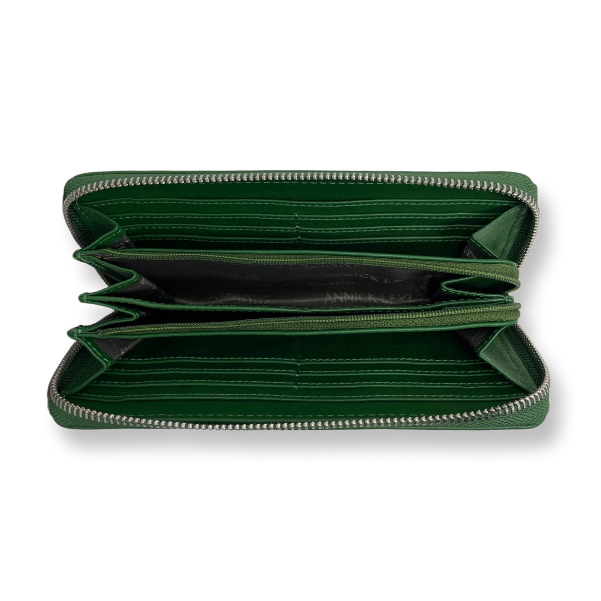 Petit portefeuille en cuir vert - Carla