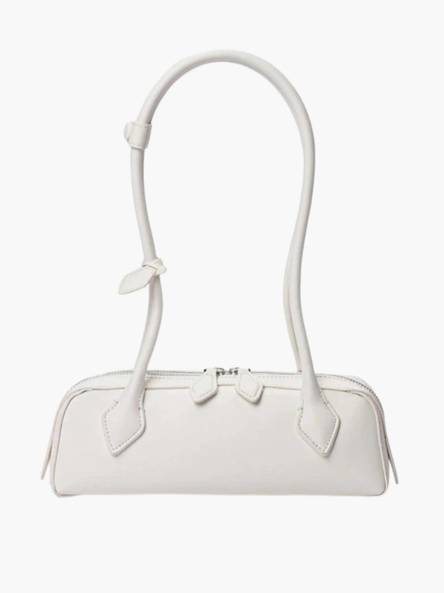 Tessaria | White Leather Shoulder Bag – Elegant & Minimalist