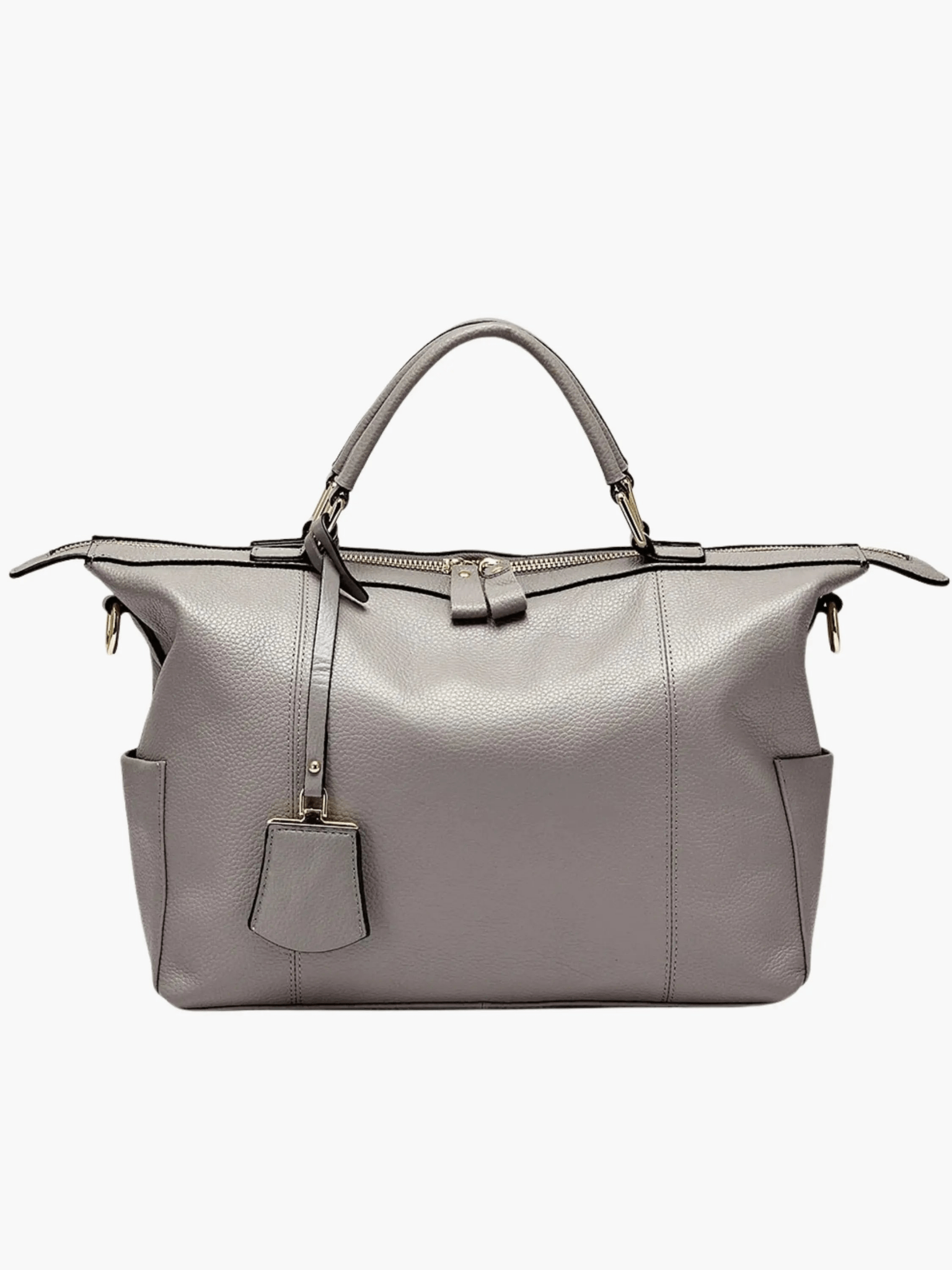 Madeline | Brown Leather Weekender Tote – Chic & Spacious