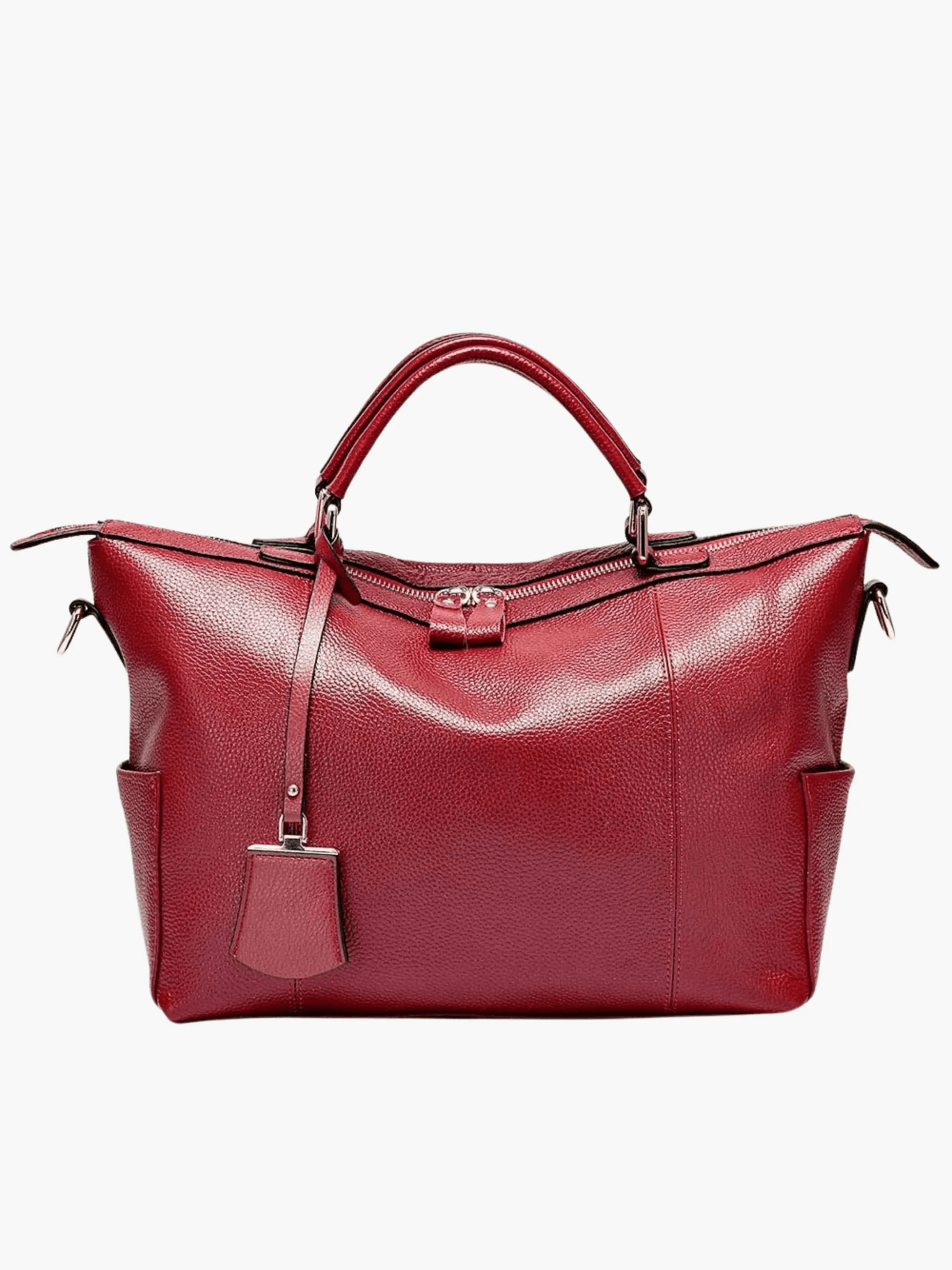 Madeline | Brown Leather Weekender Tote – Chic & Spacious