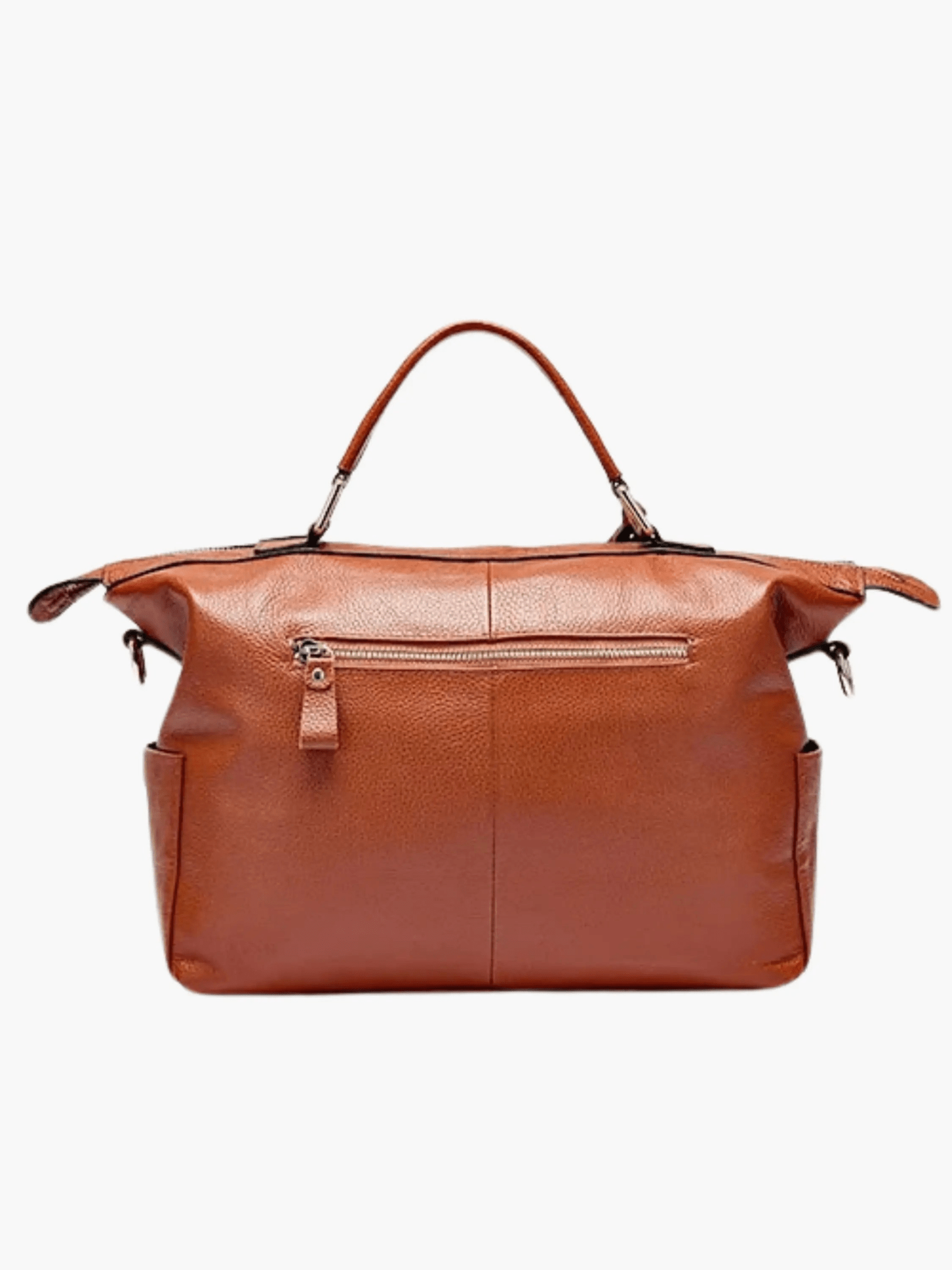 Madeline | Brown Leather Weekender Tote – Chic & Spacious