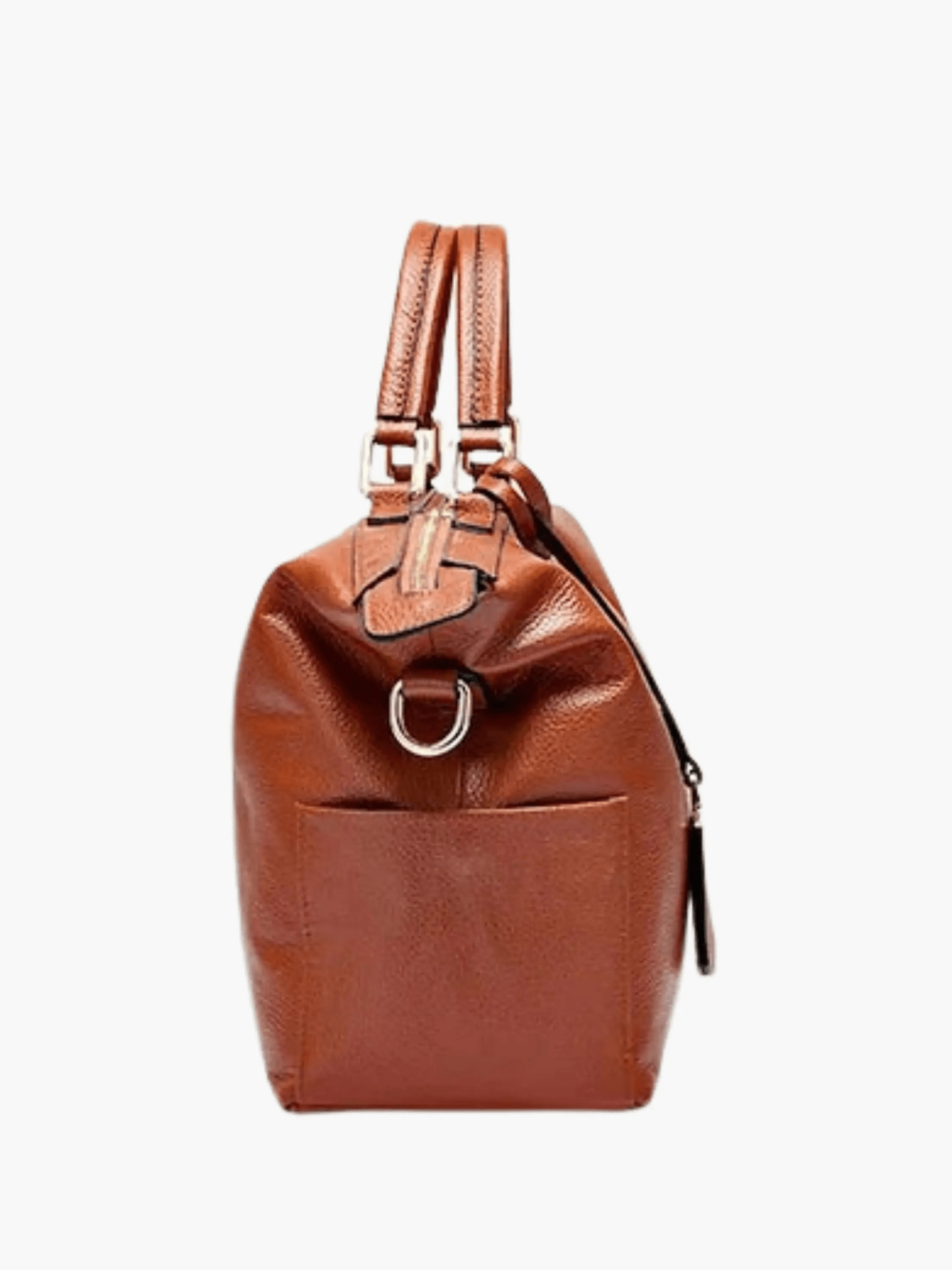 Madeline | Brown Leather Weekender Tote – Chic & Spacious