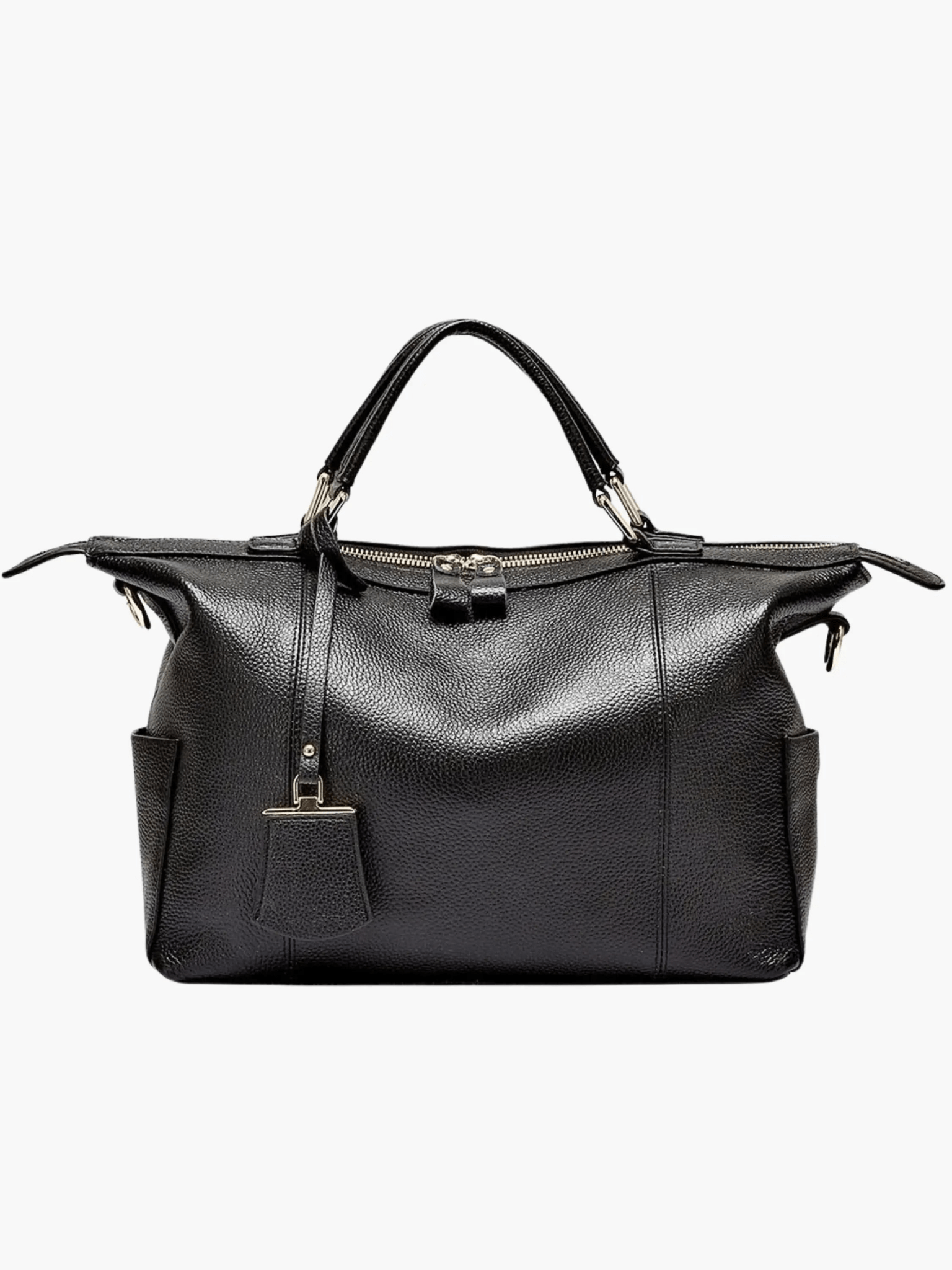 Madeline | Brown Leather Weekender Tote – Chic & Spacious