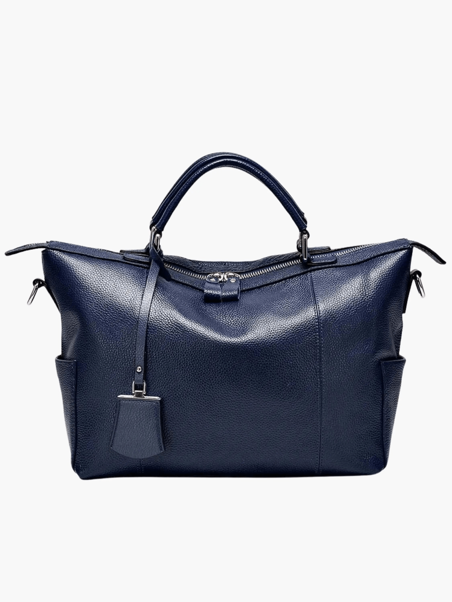 Madeline | Brown Leather Weekender Tote – Chic & Spacious