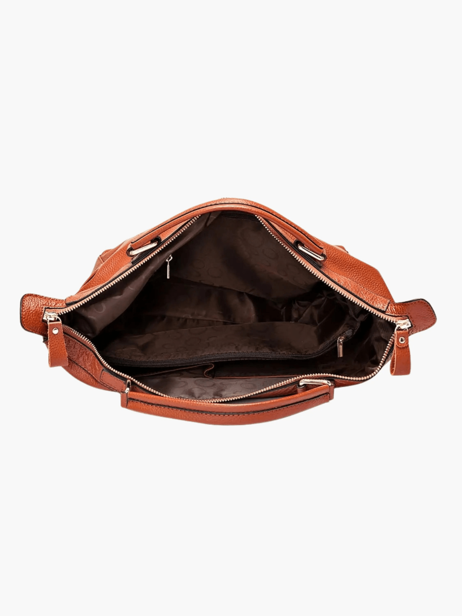 Madeline | Brown Leather Weekender Tote – Chic & Spacious