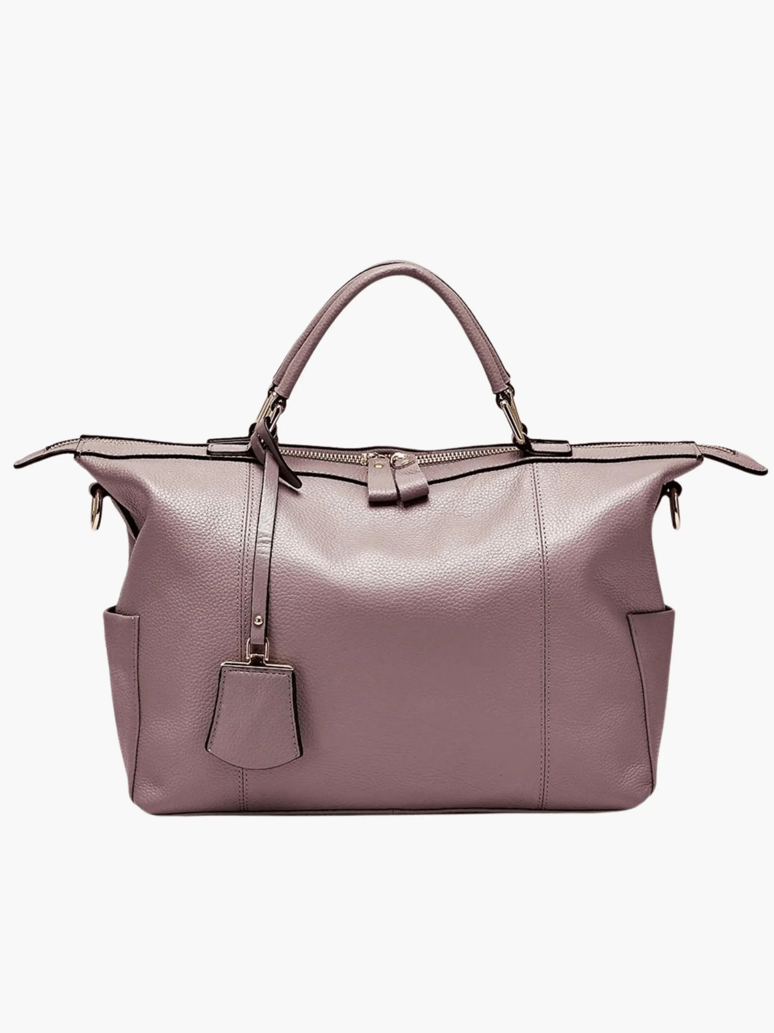 Madeline | Brown Leather Weekender Tote – Chic & Spacious