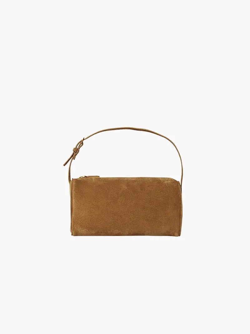 Ruby Suede Shoulder Bag, Compact Minimalist Evening Handbag