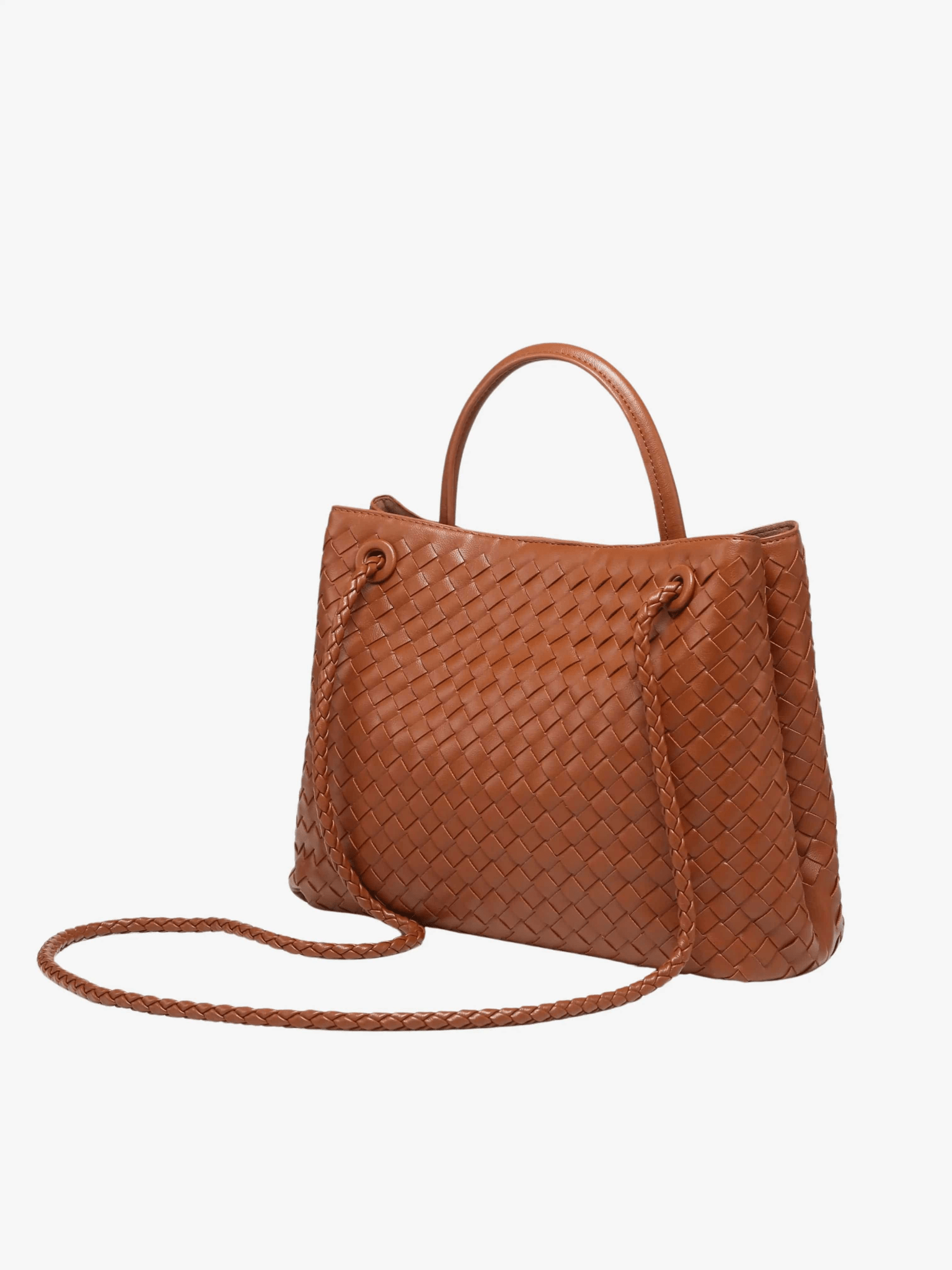 Renata | Chocolate Woven Leather Tote – Sophisticated & Timeless
