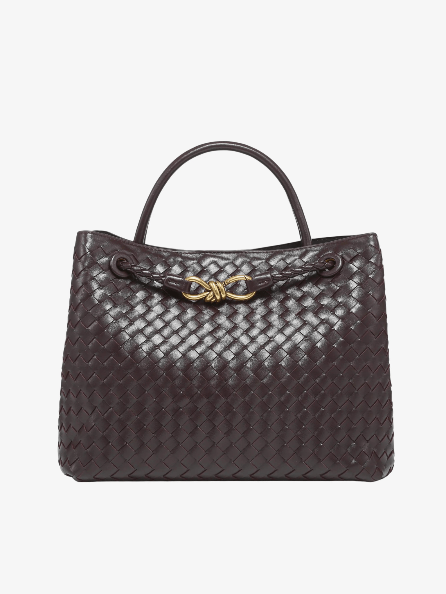 Renata | Chocolate Woven Leather Tote – Sophisticated & Timeless