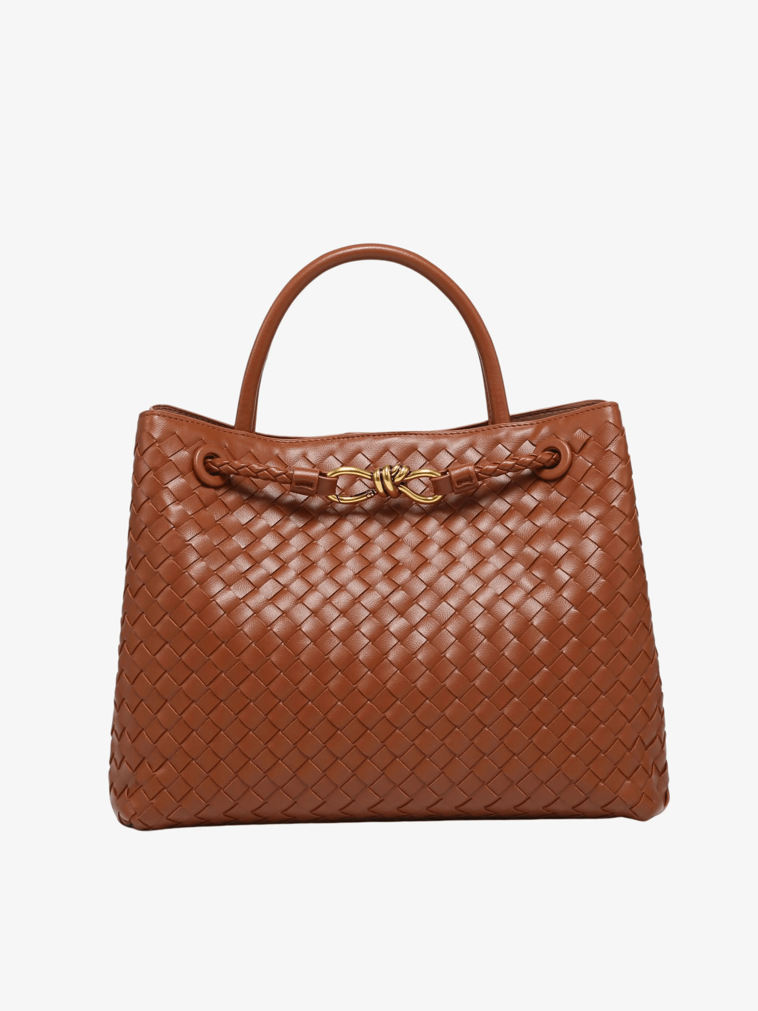 Renata | Chocolate Woven Leather Tote – Sophisticated & Timeless