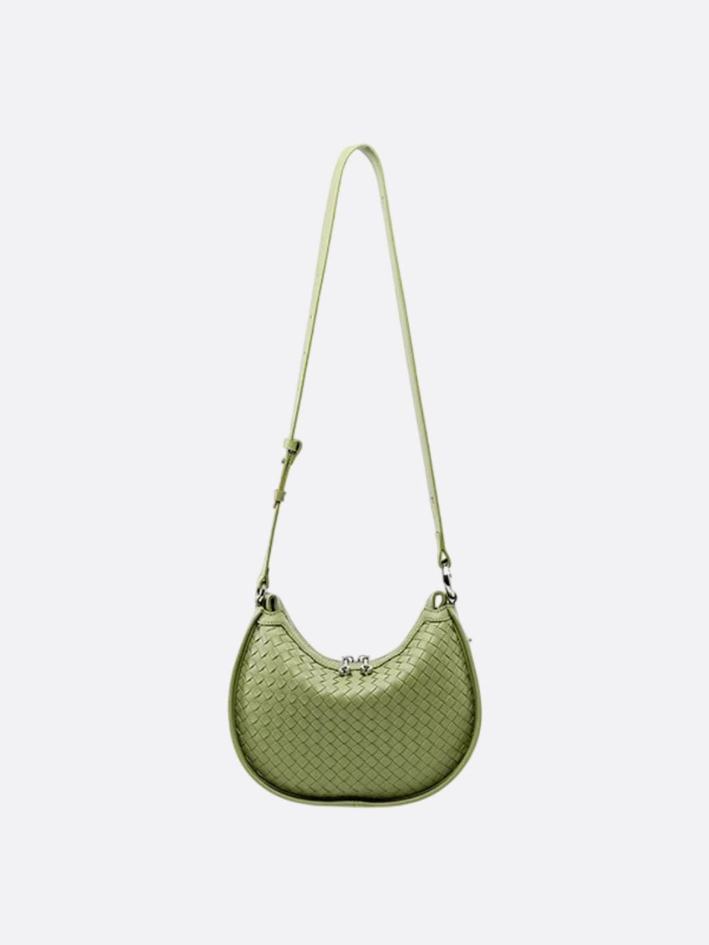 Arden Woven Crescent Bag – Genuine Leather Shoulder Bag