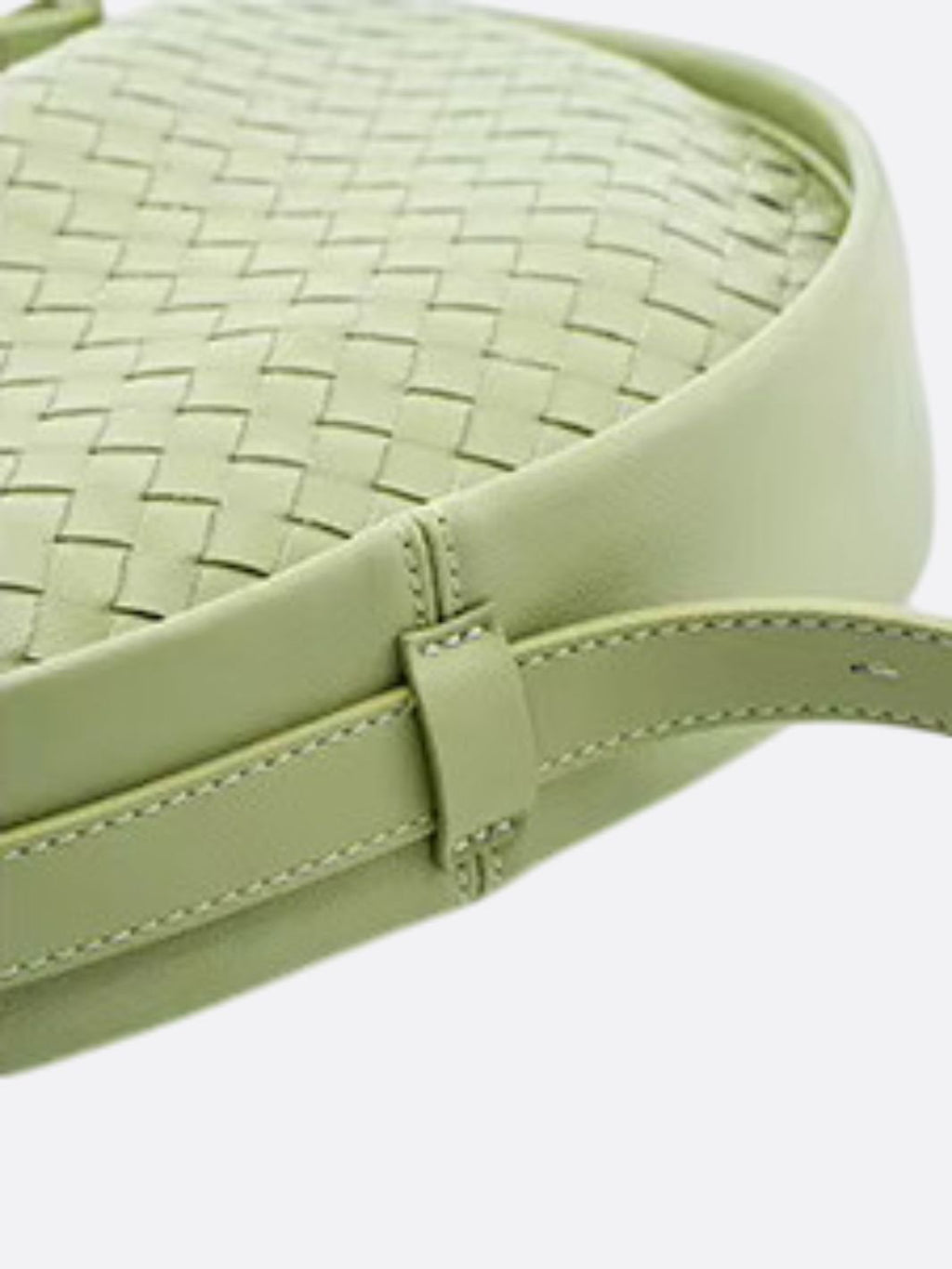 Arden Woven Crescent Bag – Genuine Leather Shoulder Bag