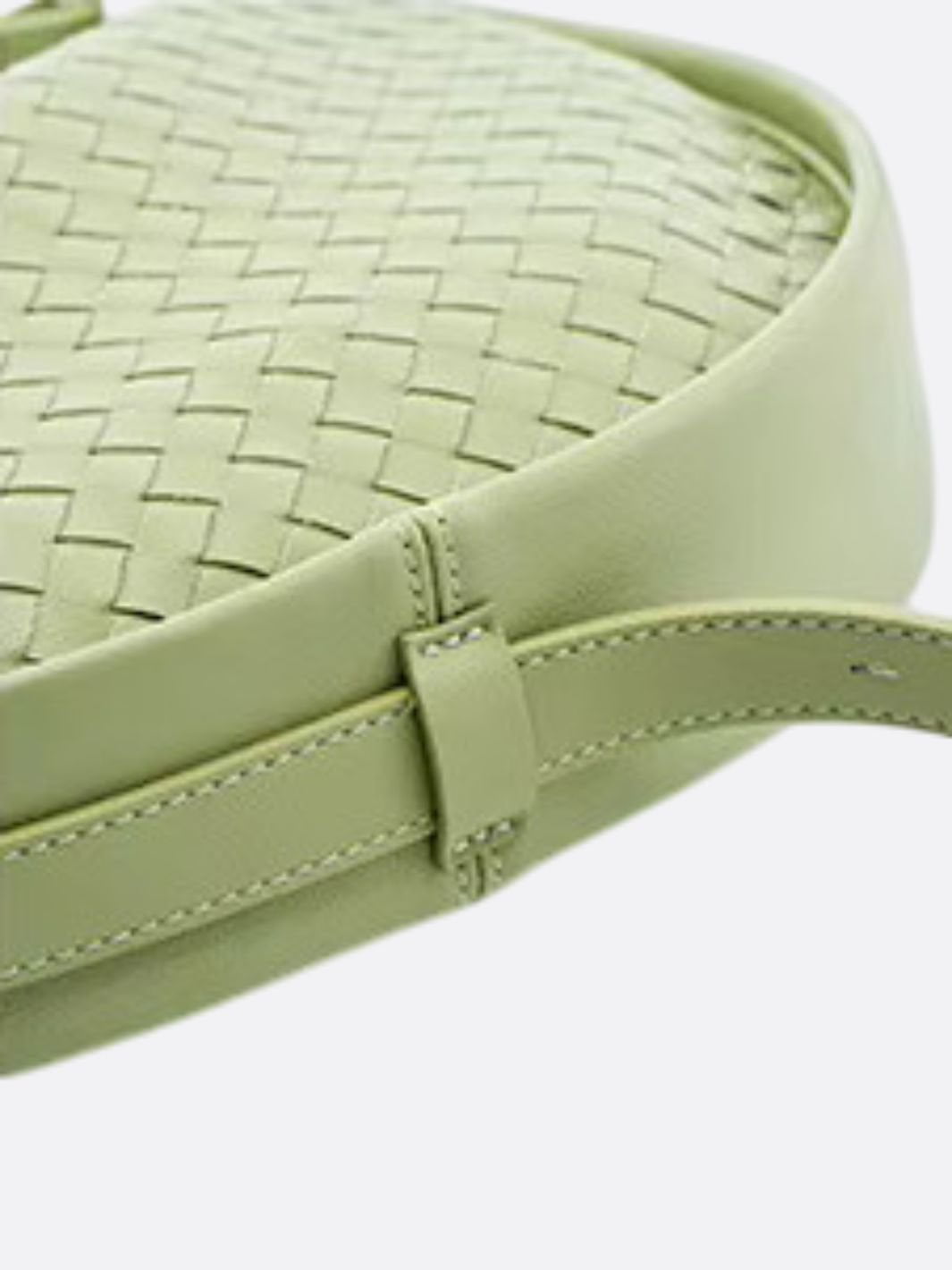 Arden Woven Crescent Bag – Genuine Leather Shoulder Bag