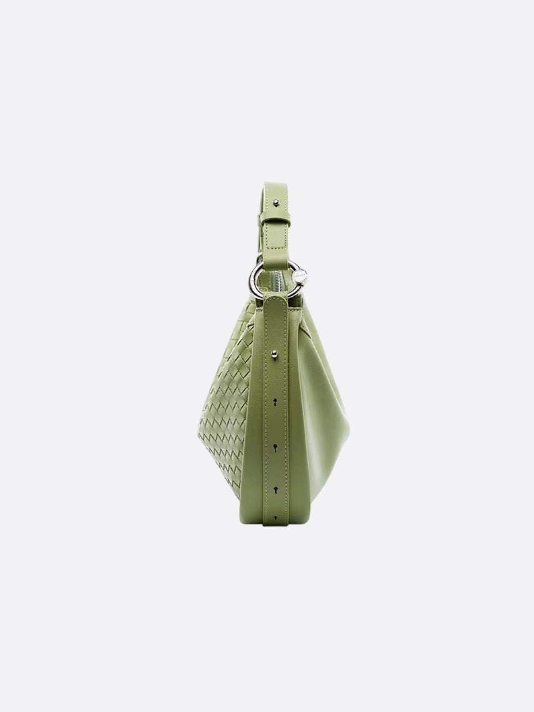Arden Woven Crescent Bag – Genuine Leather Shoulder Bag