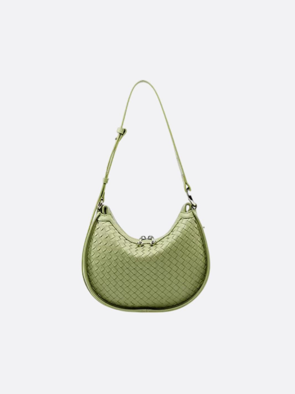 Arden Woven Crescent Bag – Genuine Leather Shoulder Bag