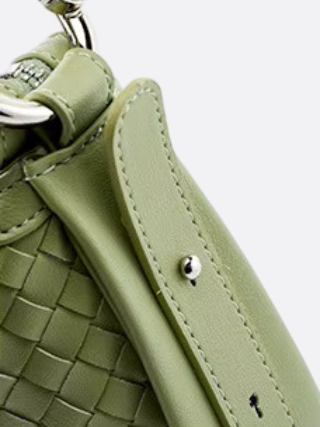 Arden Woven Crescent Bag – Genuine Leather Shoulder Bag