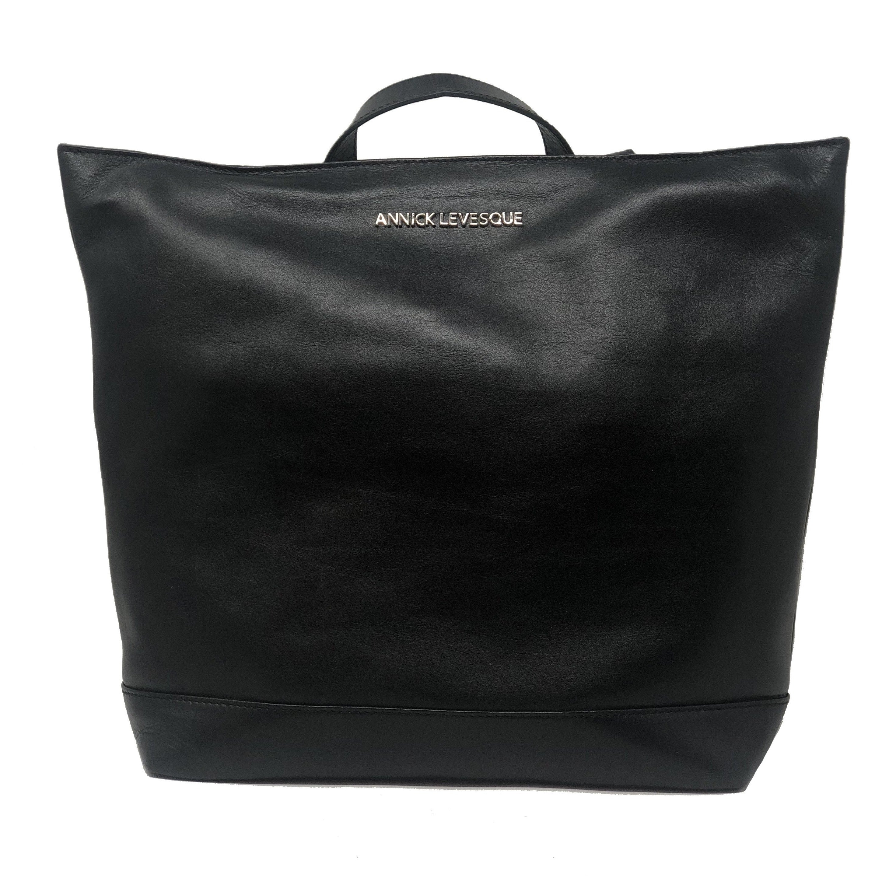 Sac à dos en cuir Antivol noir | Lore