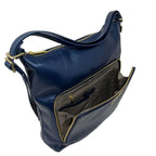 Sac à main en Cuir Transformable Bleu Marine, Alexandra