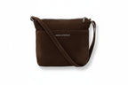 Sac à dos en suède brun, transformable, Josée