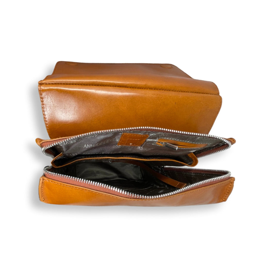 Sac à dos en cuir cognac, Antoinette