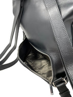 Grand Sac à dos en Cuir véritable Noir | Léanne